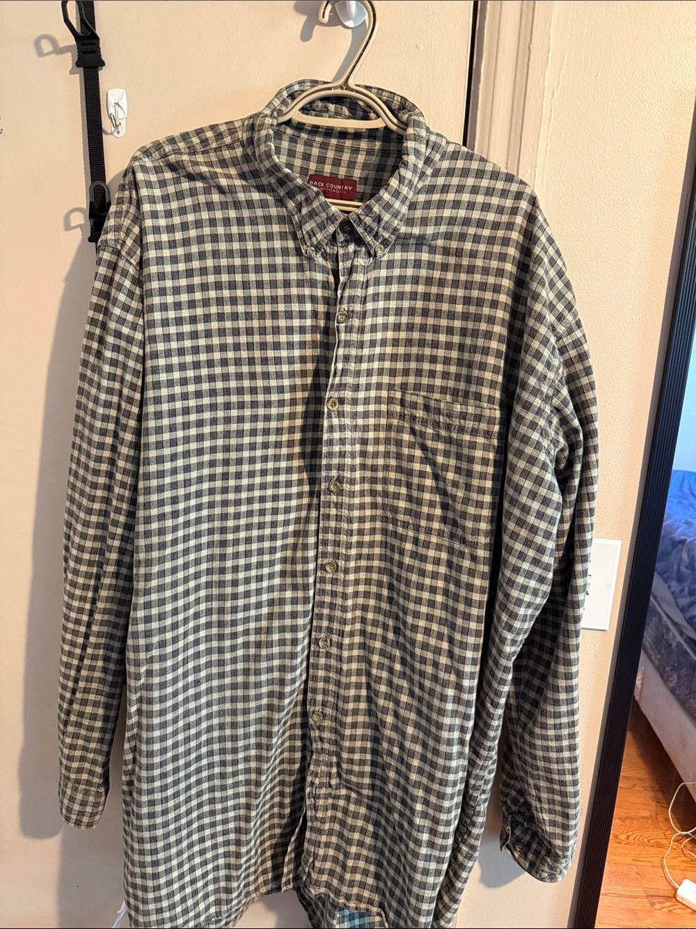 Men's Plaid Button-Down Shirt - Grey/White